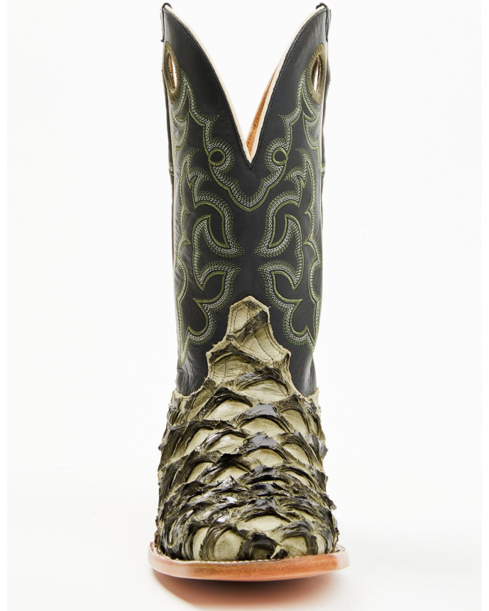Cody James - Men's Malaga Exotic Pirarucu Western Boots - Broad Square Toe | Olive