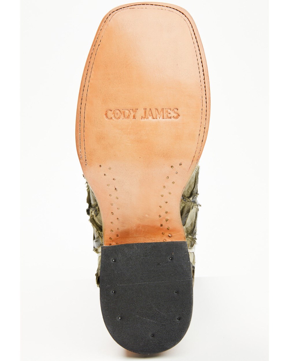 Cody James - Men's Malaga Exotic Pirarucu Western Boots - Broad Square Toe | Olive