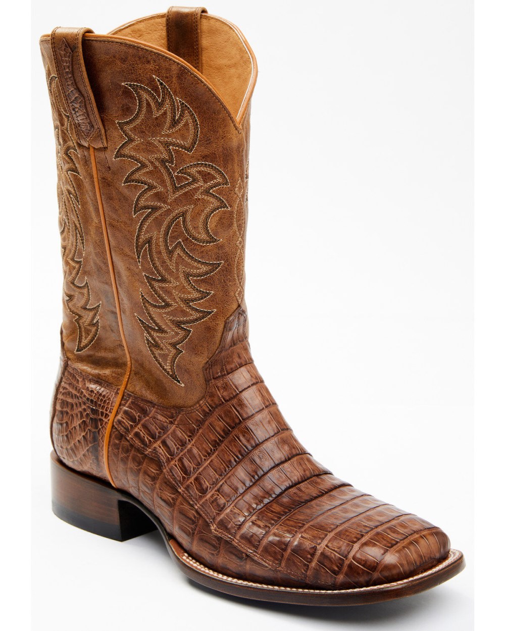 Cody James - Men's Nuez Exotic Caiman Skin Western Boots - Broad Square Toe | Tan