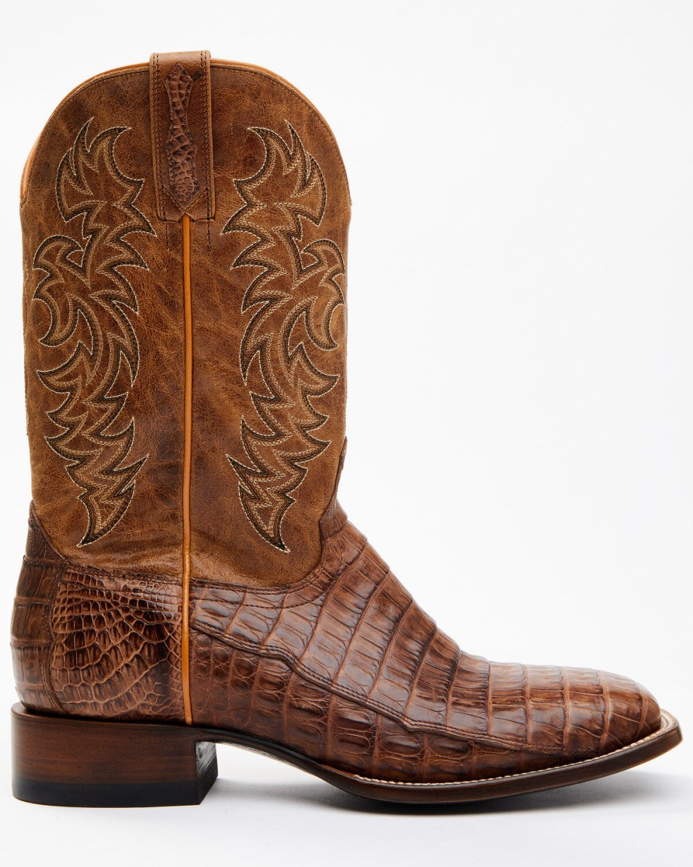 Cody James - Men's Nuez Exotic Caiman Skin Western Boots - Broad Square Toe | Tan
