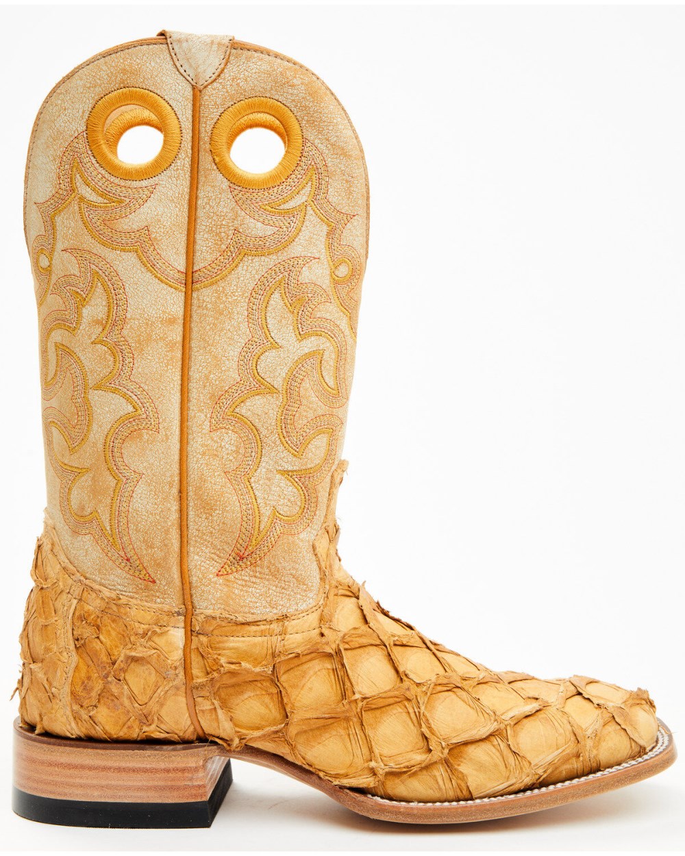 Cody James - Men's Exotic Pirarucu Western Boots - Broad Square Toe | Yellow