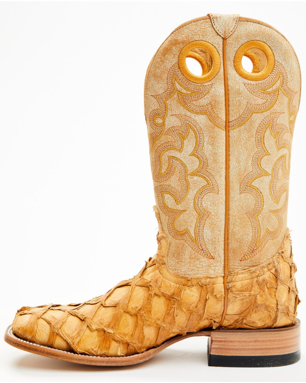 Cody James - Men's Exotic Pirarucu Western Boots - Broad Square Toe | Yellow