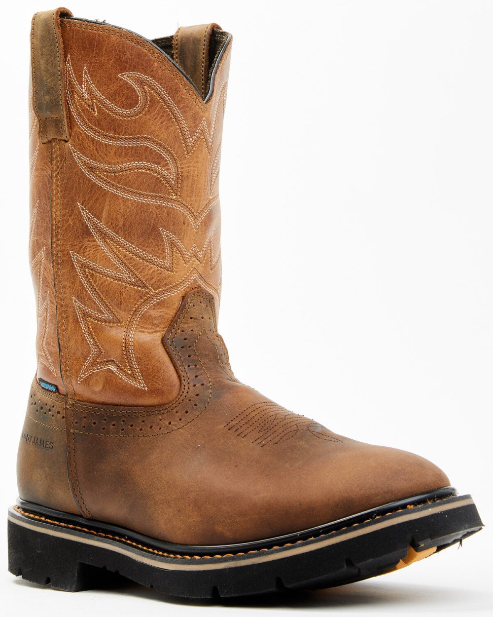 Cody James - Men's Mustang Pull-On Waterproof Work Boots - Soft Toe | Tan