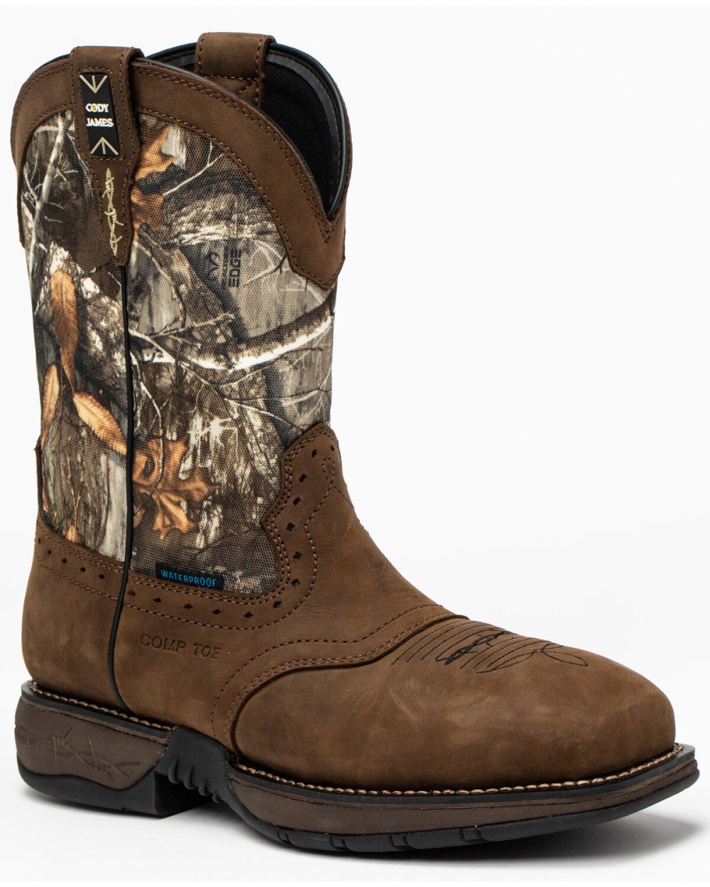 Cody James - Men's Xero Gravity Lite Camo Western Work Boots - Composite Toe | Brown