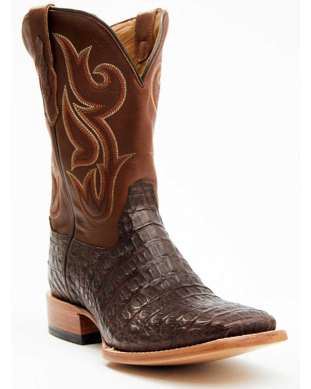 Cody James - Men's Exotic Caiman Western Boots - Broad Square Toe | Brown