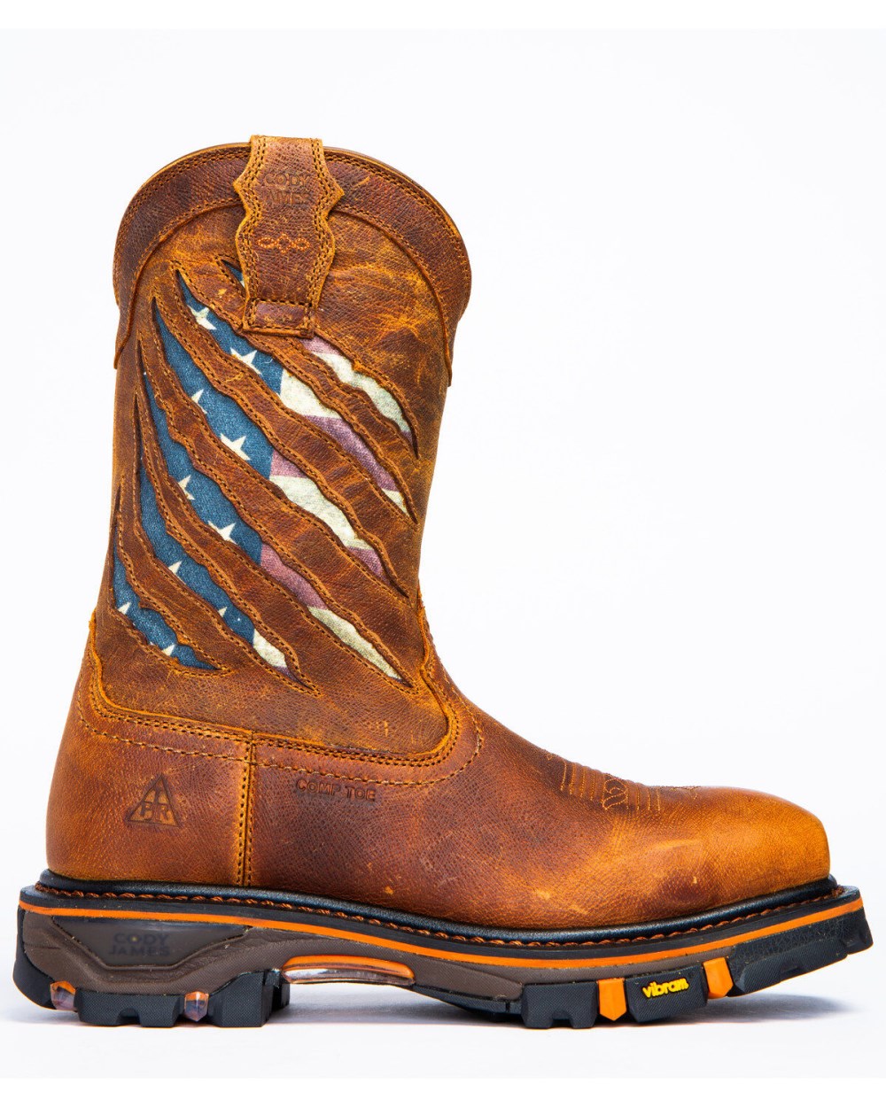 Cody James - Men's Flag Western Work Boots - Nano Composite Toe | Brown