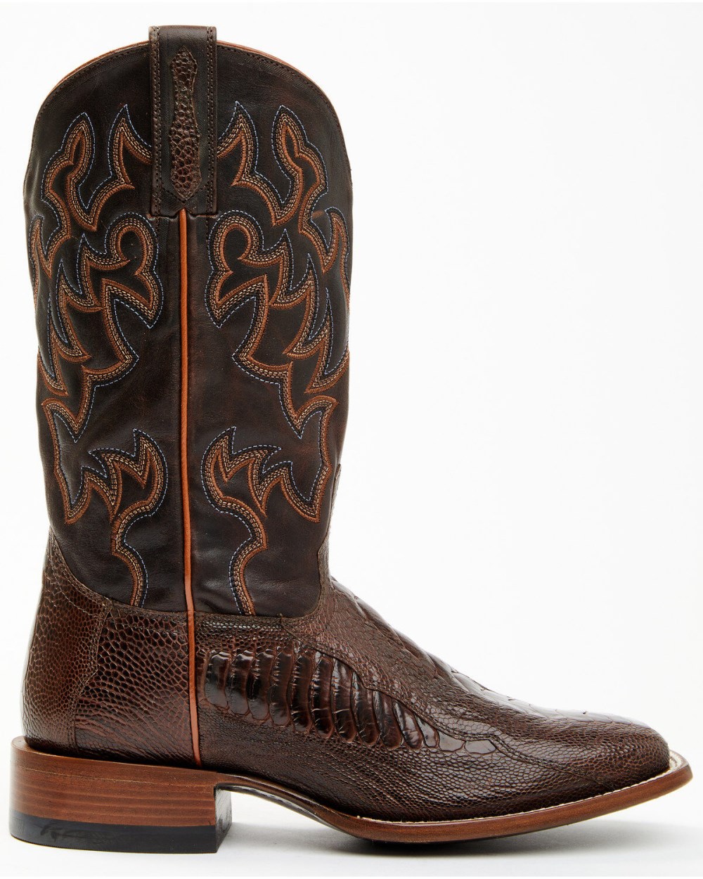 Cody James - Men's Antique Cafe Ostrich Leg Exotic Western Boots - Broad Square Toe | Brown