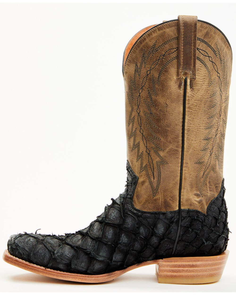 Cody James - Men's Vaqueras Exotic Pirarucu Western Boots - Square Toe | Black