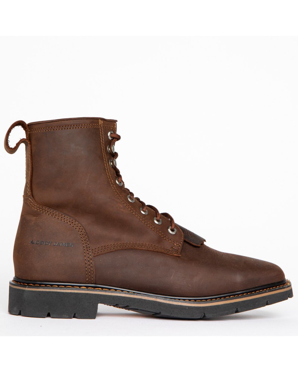Cody James - Men's Mustang Lace-Up Kiltie Work Boots - Soft Toe | Brown