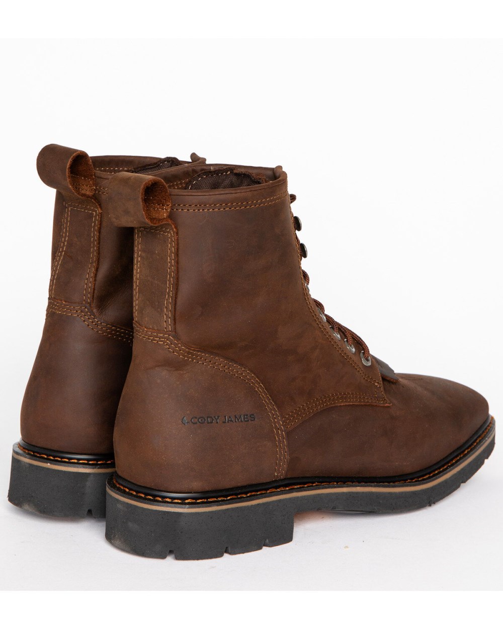 Cody James - Men's Mustang Lace-Up Kiltie Work Boots - Soft Toe | Brown