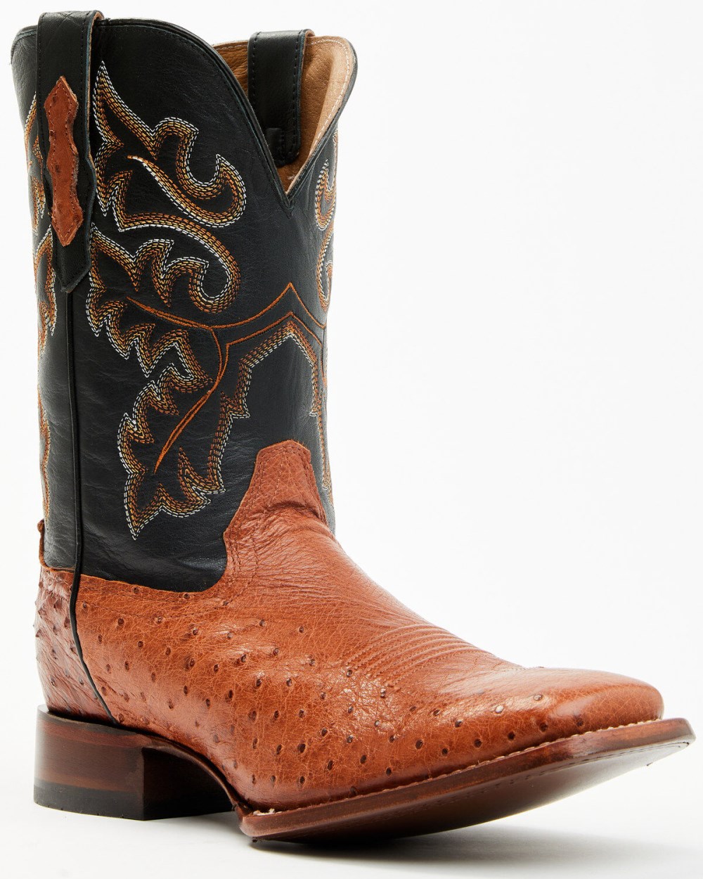 Cody James - Men's Exotic Ostrich Western Boots - Broad Square Toe | Cognac
