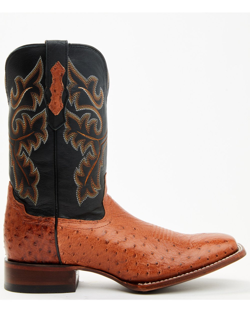 Cody James - Men's Exotic Ostrich Western Boots - Broad Square Toe | Cognac