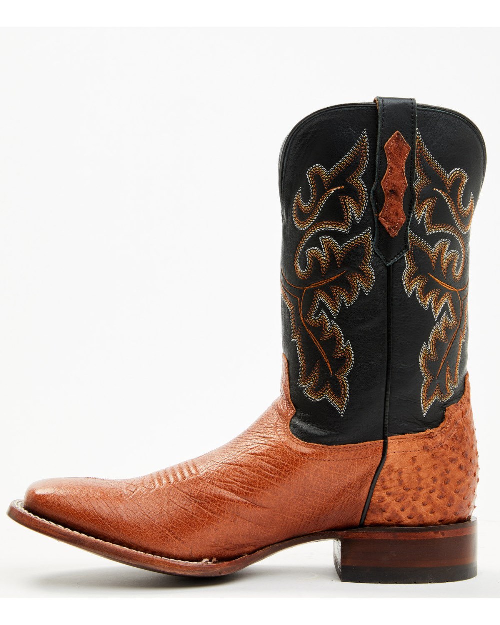 Cody James - Men's Exotic Ostrich Western Boots - Broad Square Toe | Cognac