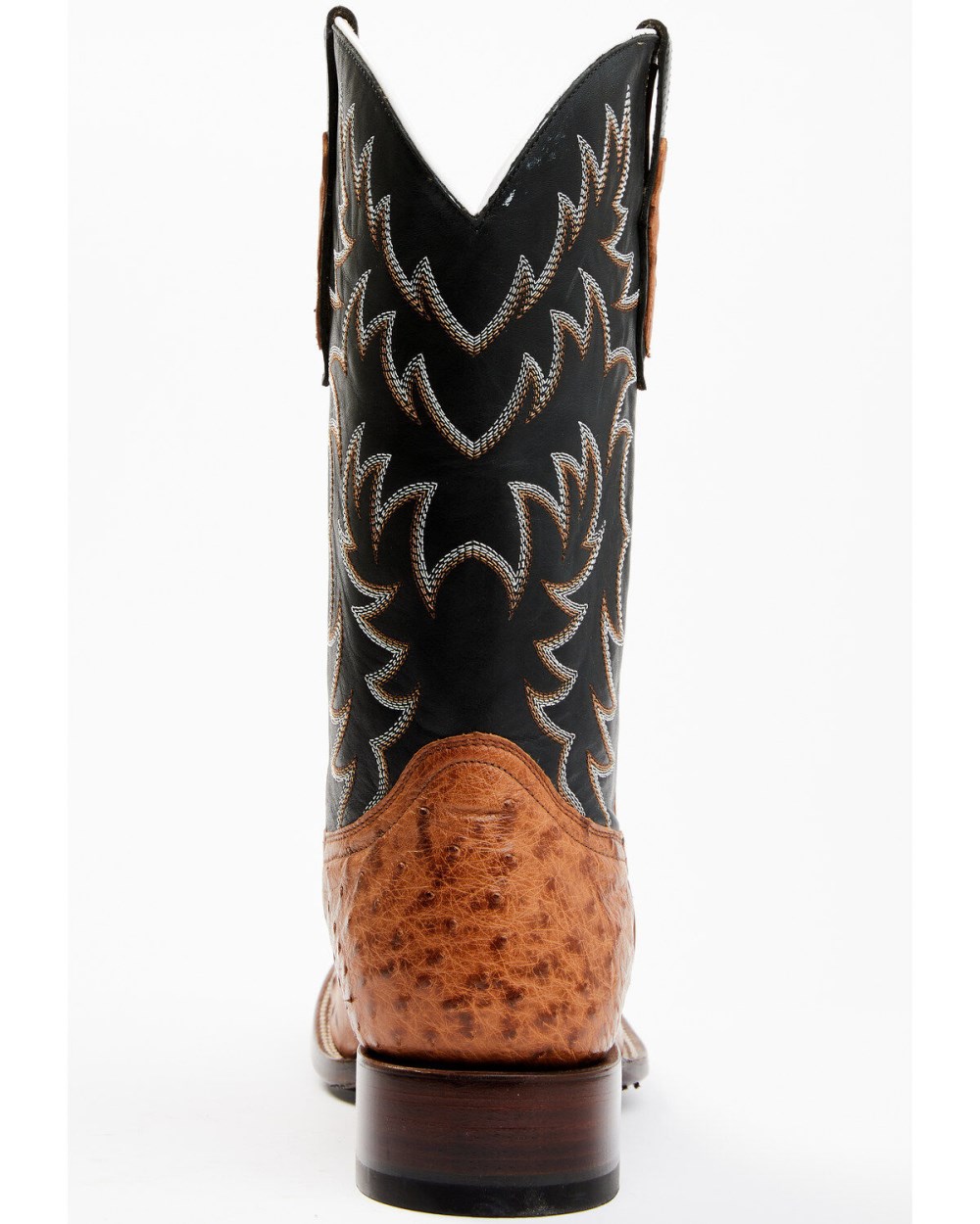 Cody James - Men's Full Quill Cognac Ostrich Exotic Western Boots - Broad Square Toe | Black
