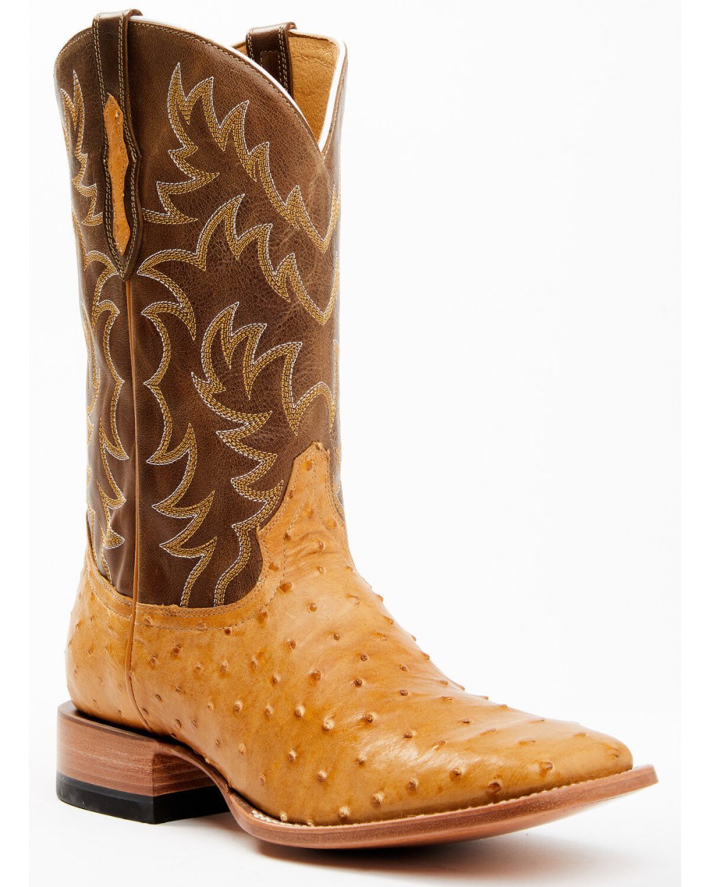 Cody James - Men's Full-Quill Ostrich Exotic Western Boots - Broad Square Toe | Brown