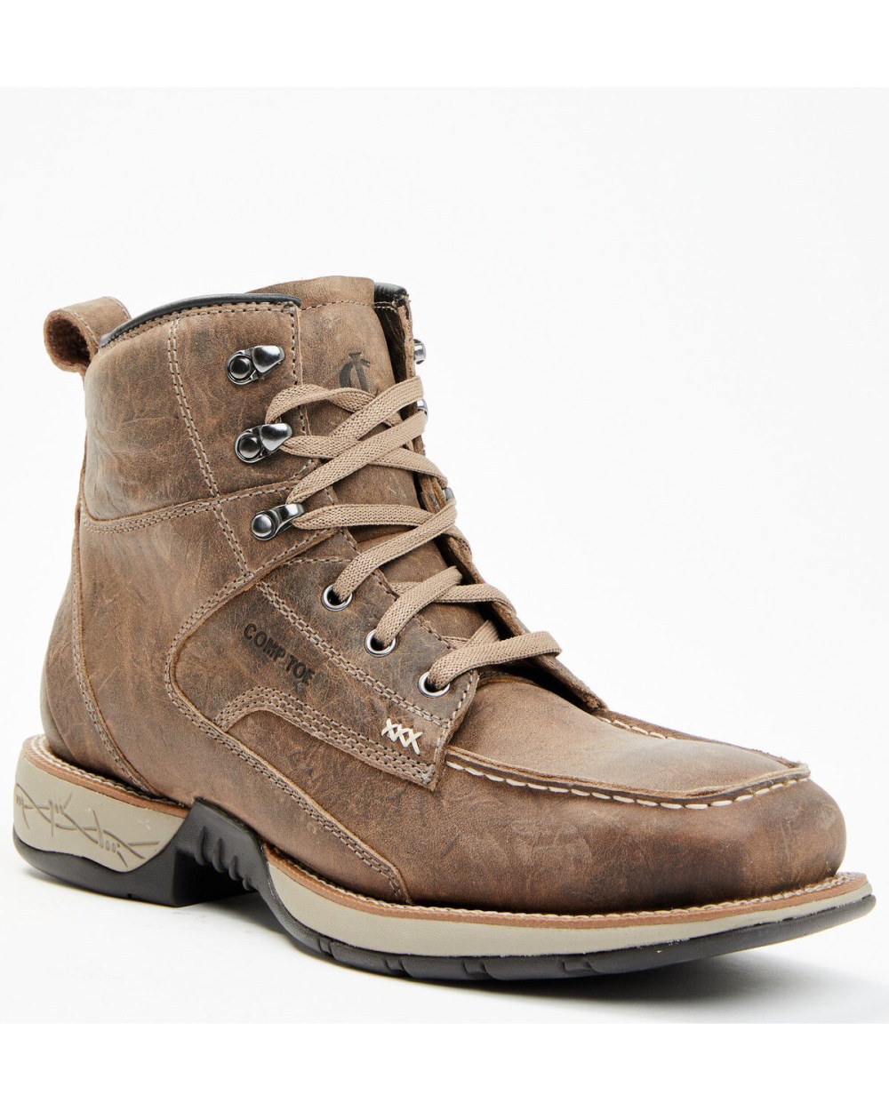 Cody James - Men's Xero Lite Lace-Up Moc Work Boots - Composite Toe | Bark
