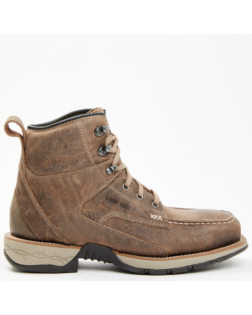 Cody James - Men's Xero Lite Lace-Up Moc Work Boots - Composite Toe | Bark