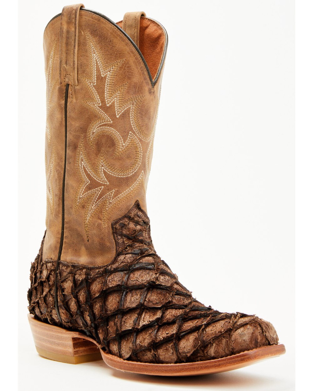 Cody James - Men's Vaqueras Exotic Pirarucu Western Boots - Square Toe | Sand