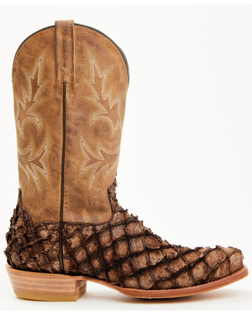 Cody James - Men's Vaqueras Exotic Pirarucu Western Boots - Square Toe | Sand