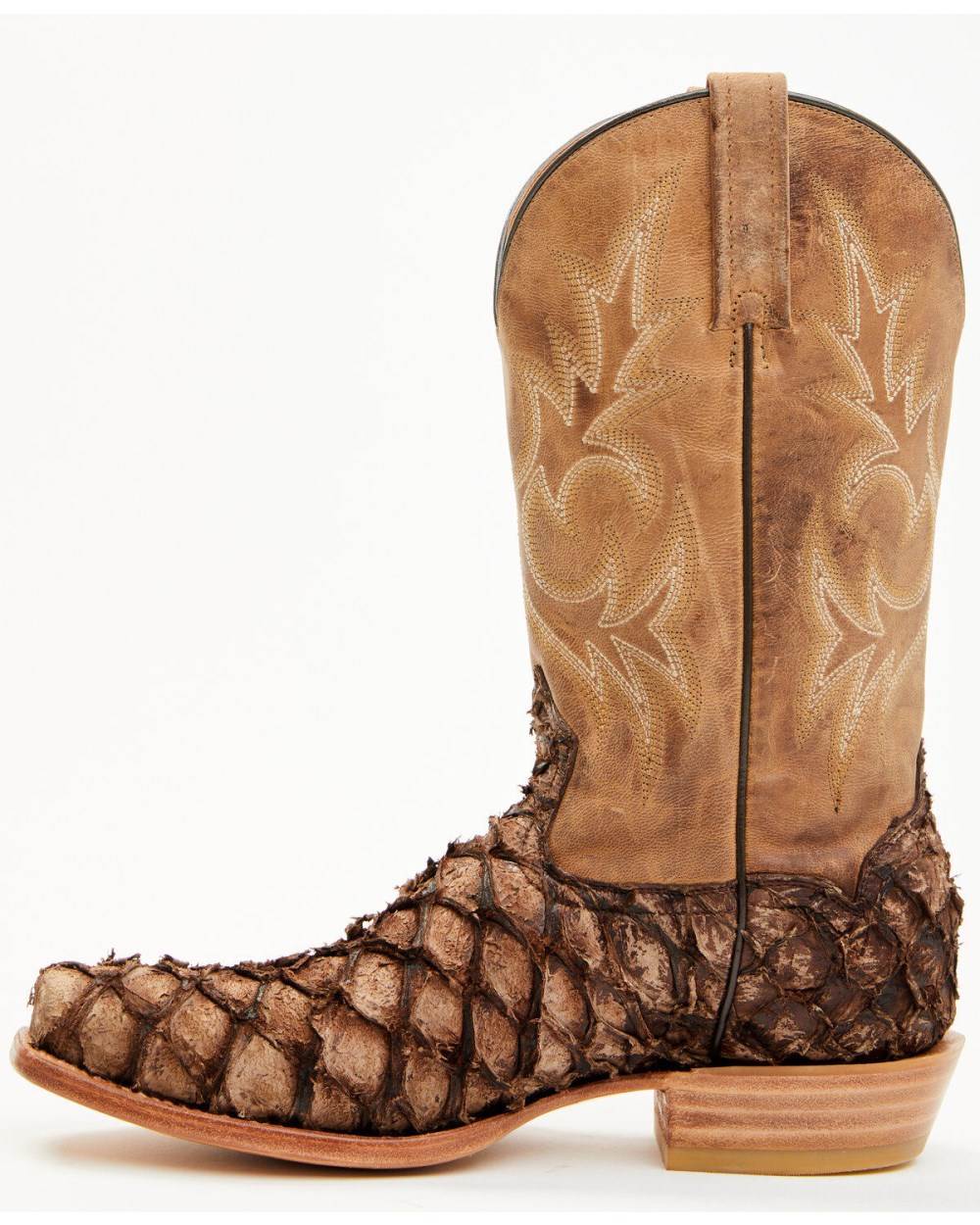 Cody James - Men's Vaqueras Exotic Pirarucu Western Boots - Square Toe | Sand