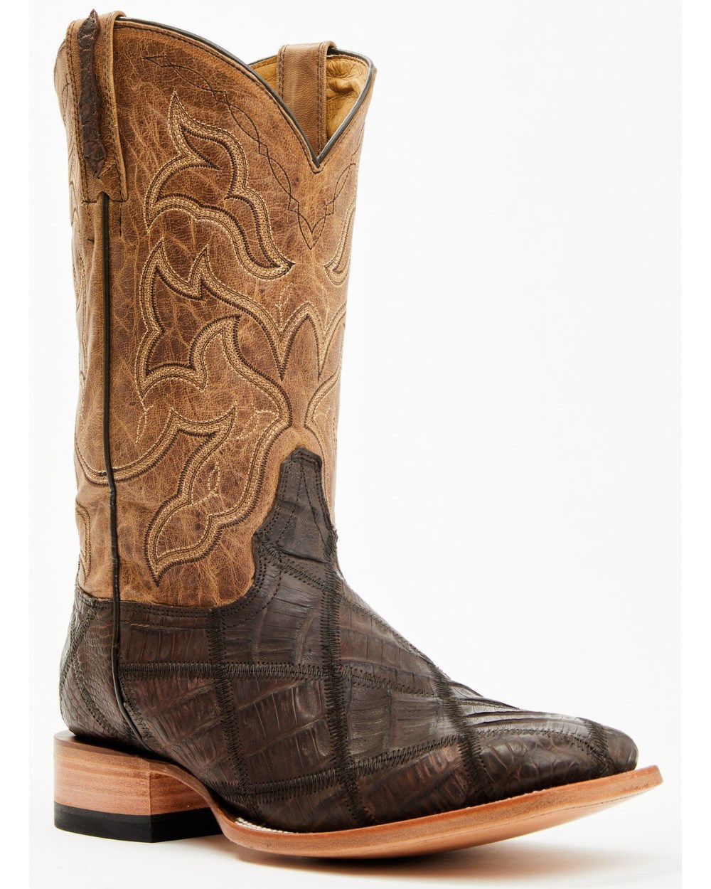 Cody James - Men's Exotic Caiman Western Boots - Broad Square Toe | Brown