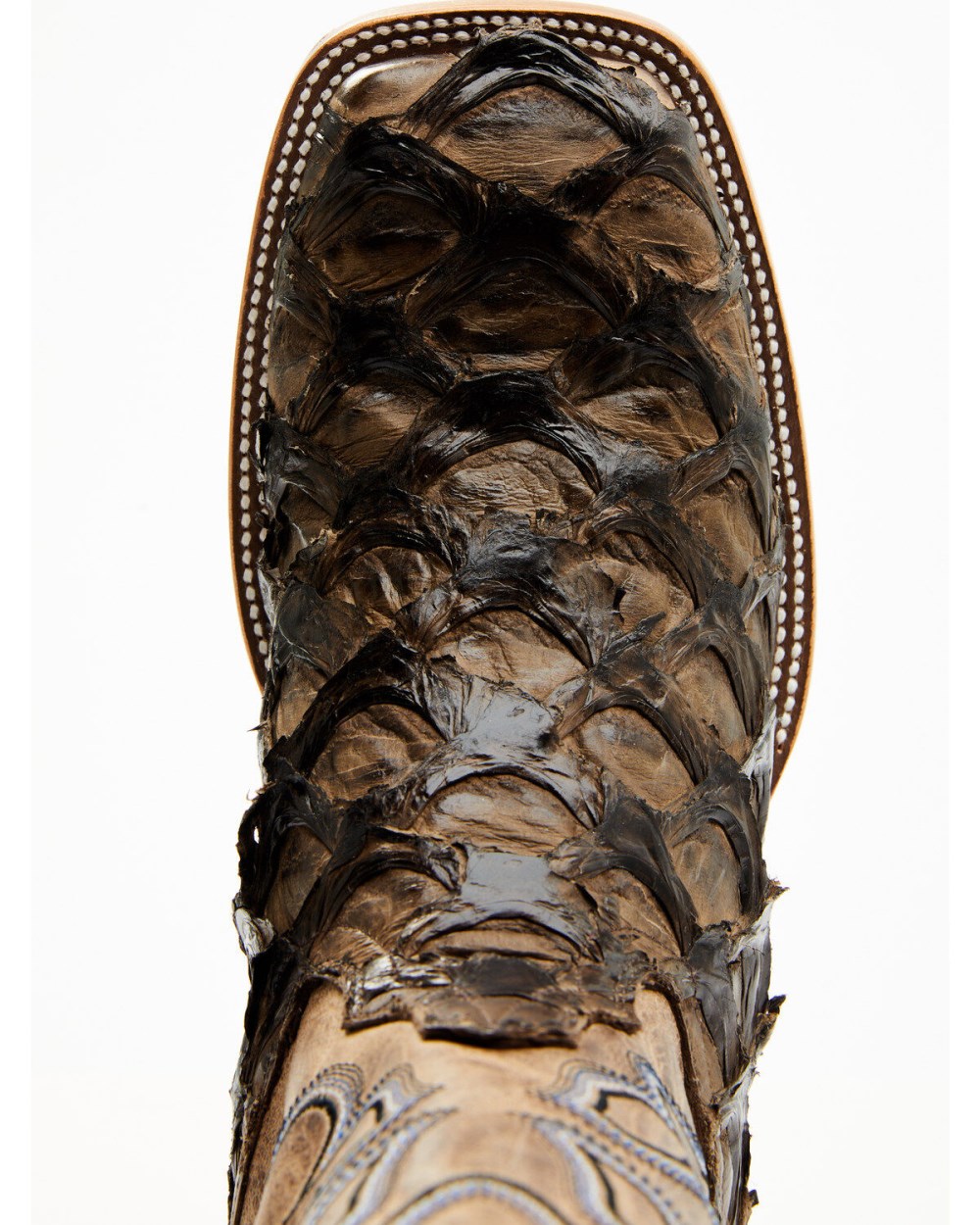 Cody James - Men's Exotic Pirarucu Western Boots - Broad Square Toe | Brown