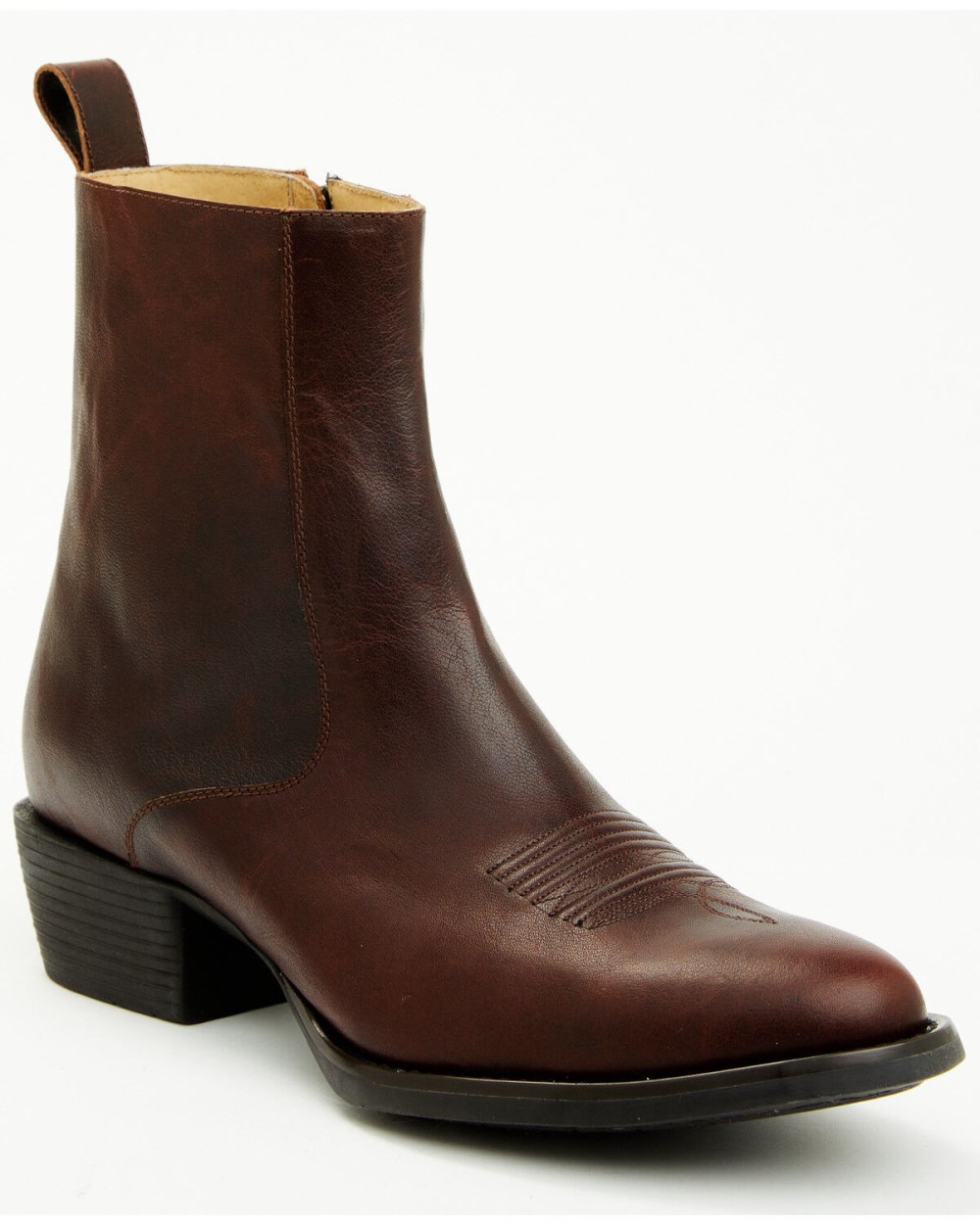 Cody James - Men's Larsen Western Ankle Boots - Round Toe | Cognac