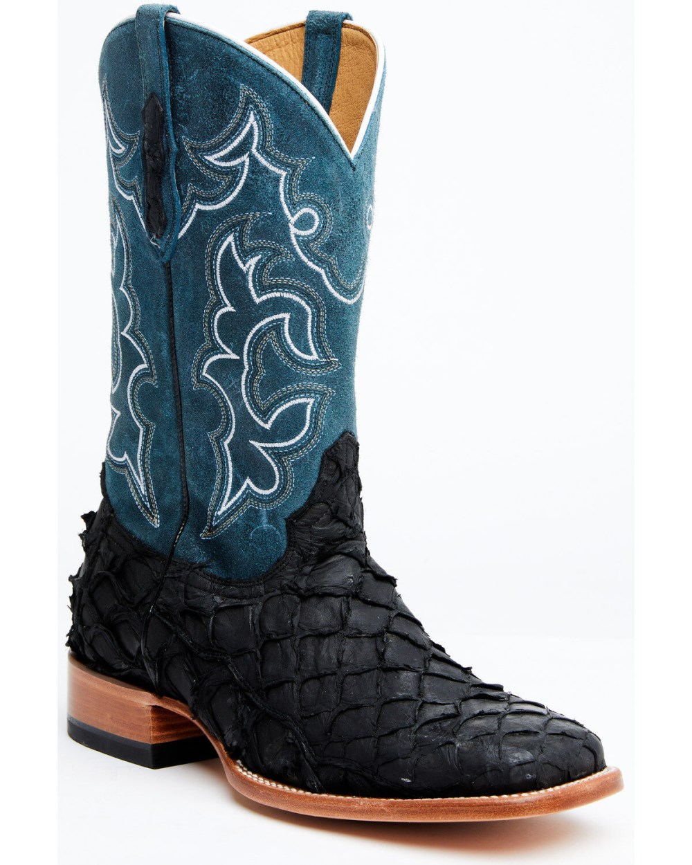 Cody James - Men's Pirarucu Soul Western Exotic Boot - Broad Square Toe | Blue