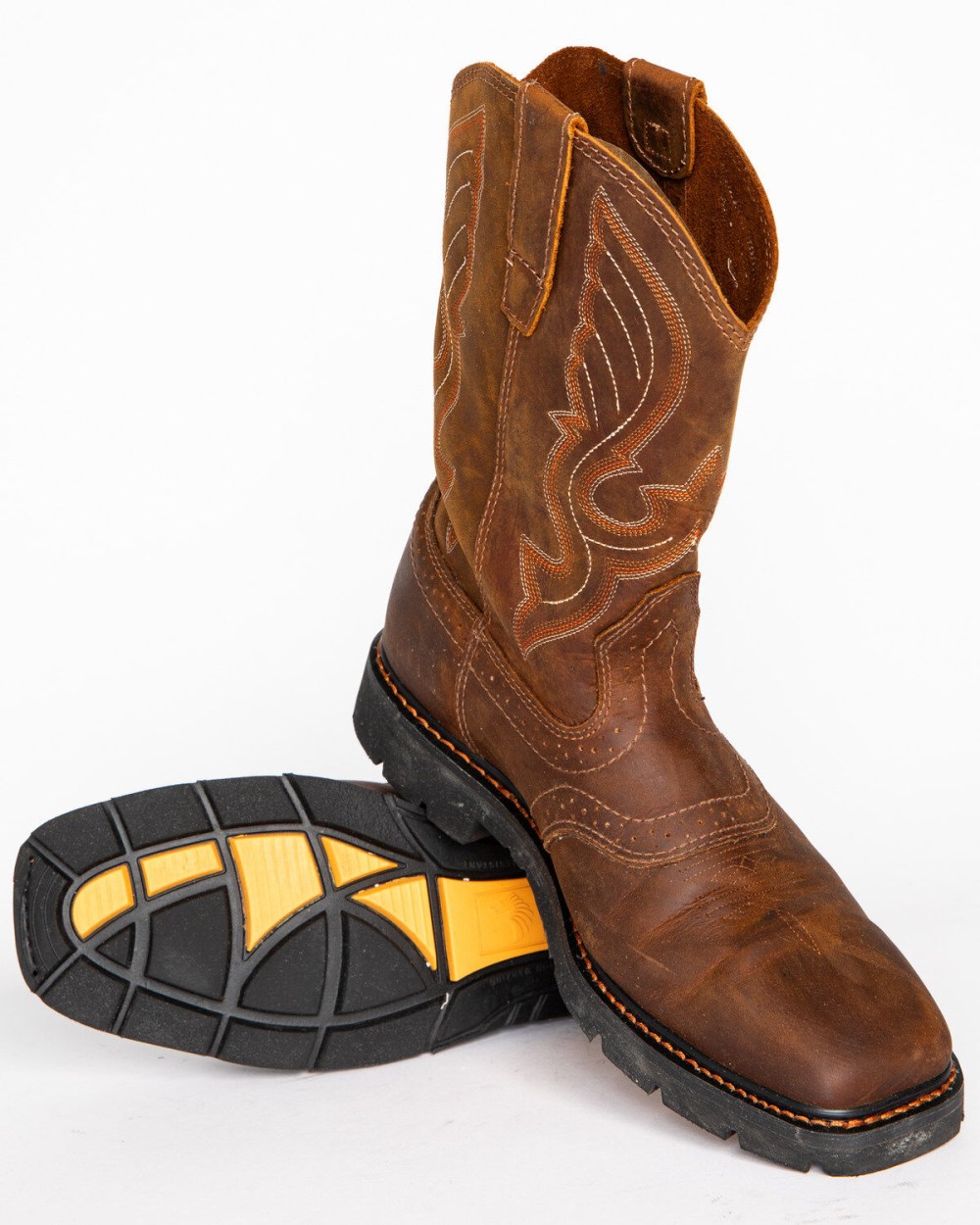 Cody James - Men's Broad Square Toe Western Work Boots | Brown