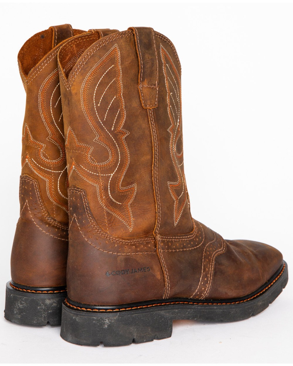 Cody James - Men's Broad Square Toe Western Work Boots | Brown