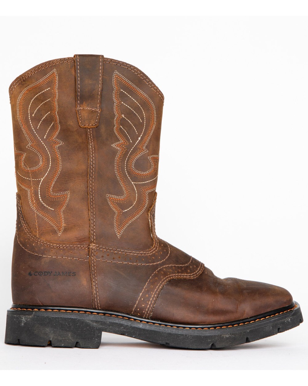 Cody James - Men's Broad Square Toe Western Work Boots | Brown