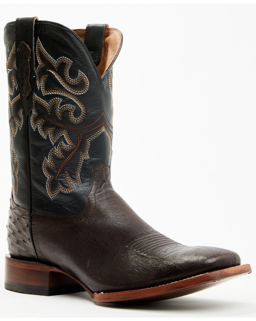 Cody James - Men's Exotic Ostrich Western Boots - Broad Square Toe | Chocolate