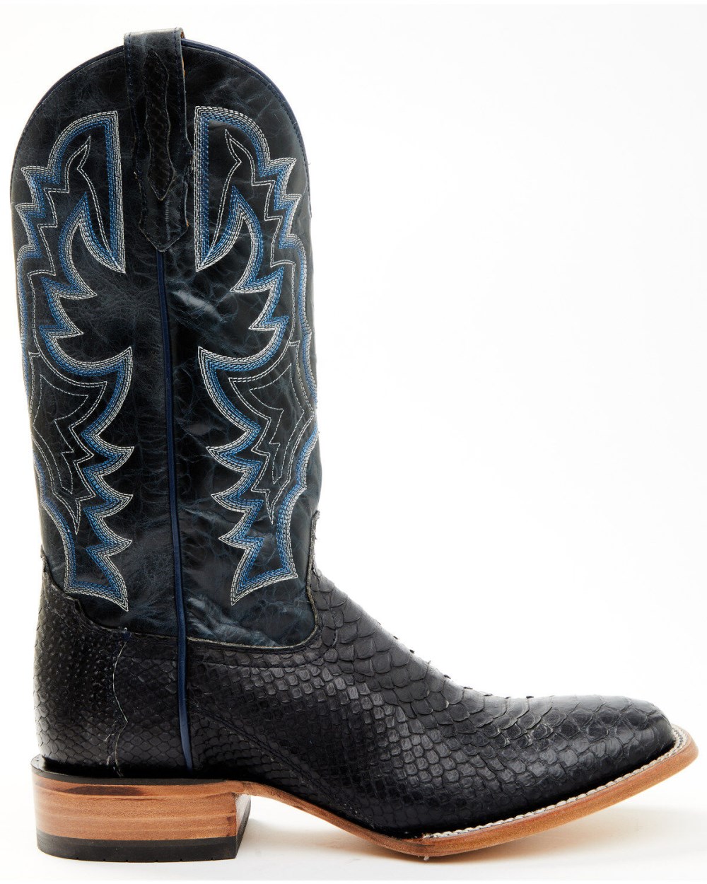 Cody James - Men's Exotic Python Western Boots - Broad Square Toe | Black