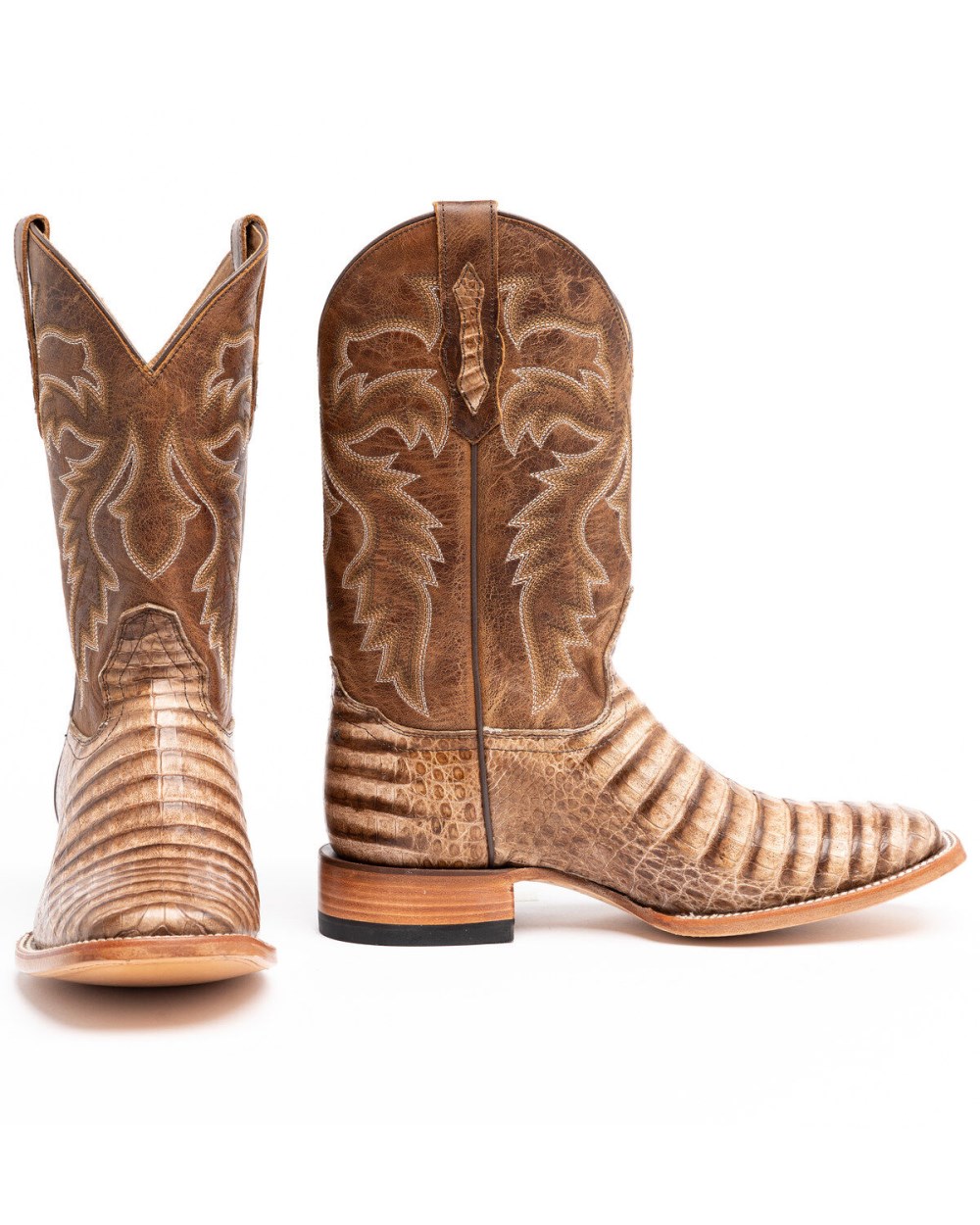 Cody James - Men's Caiman Belly Western Boots - Broad Square Toe | Brown