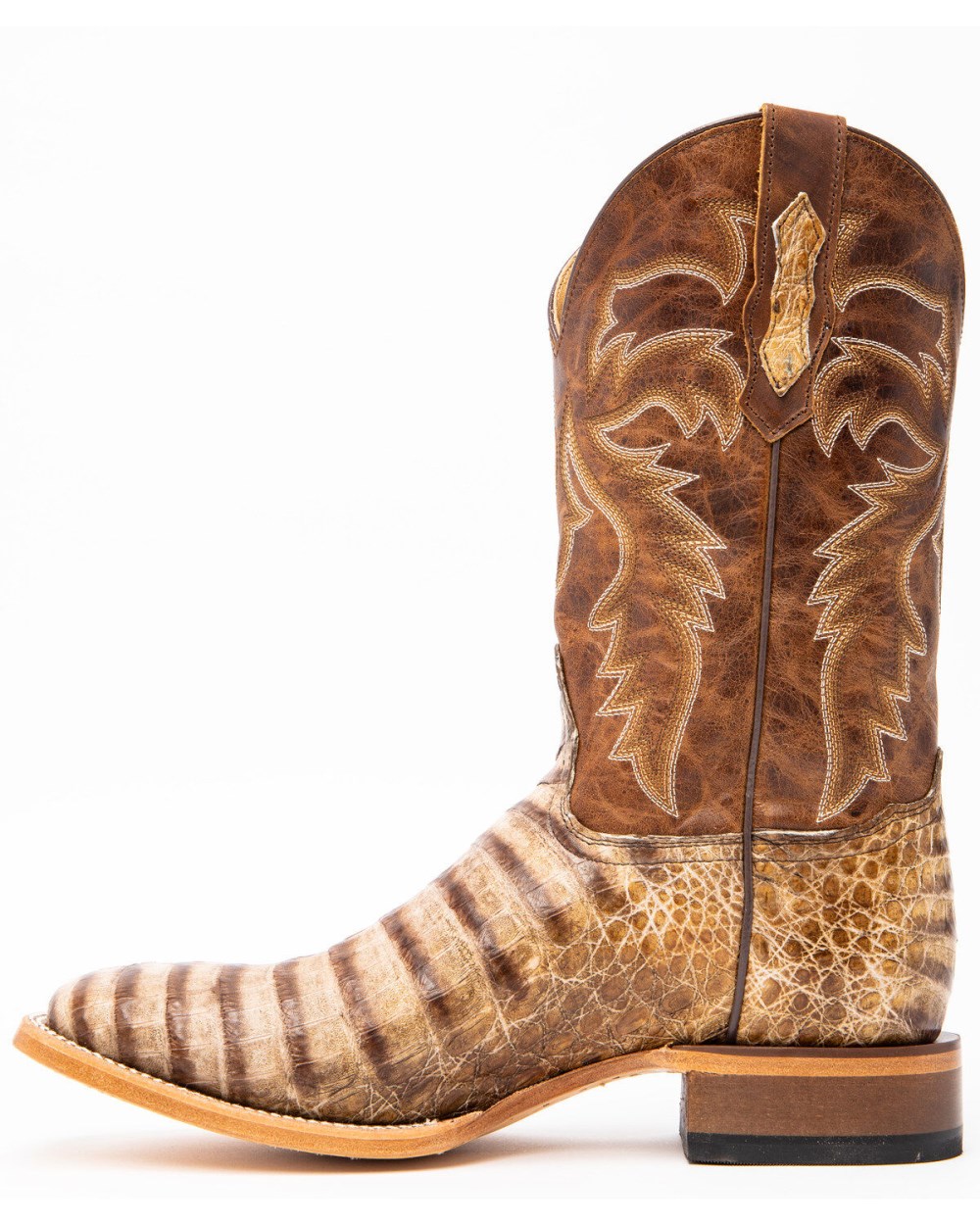Cody James - Men's Caiman Belly Western Boots - Broad Square Toe | Brown