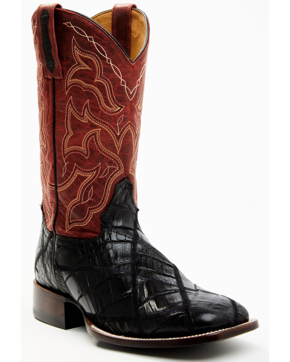 Cody James - Men's Exotic Caiman Western Boots - Broad Square Toe | Red