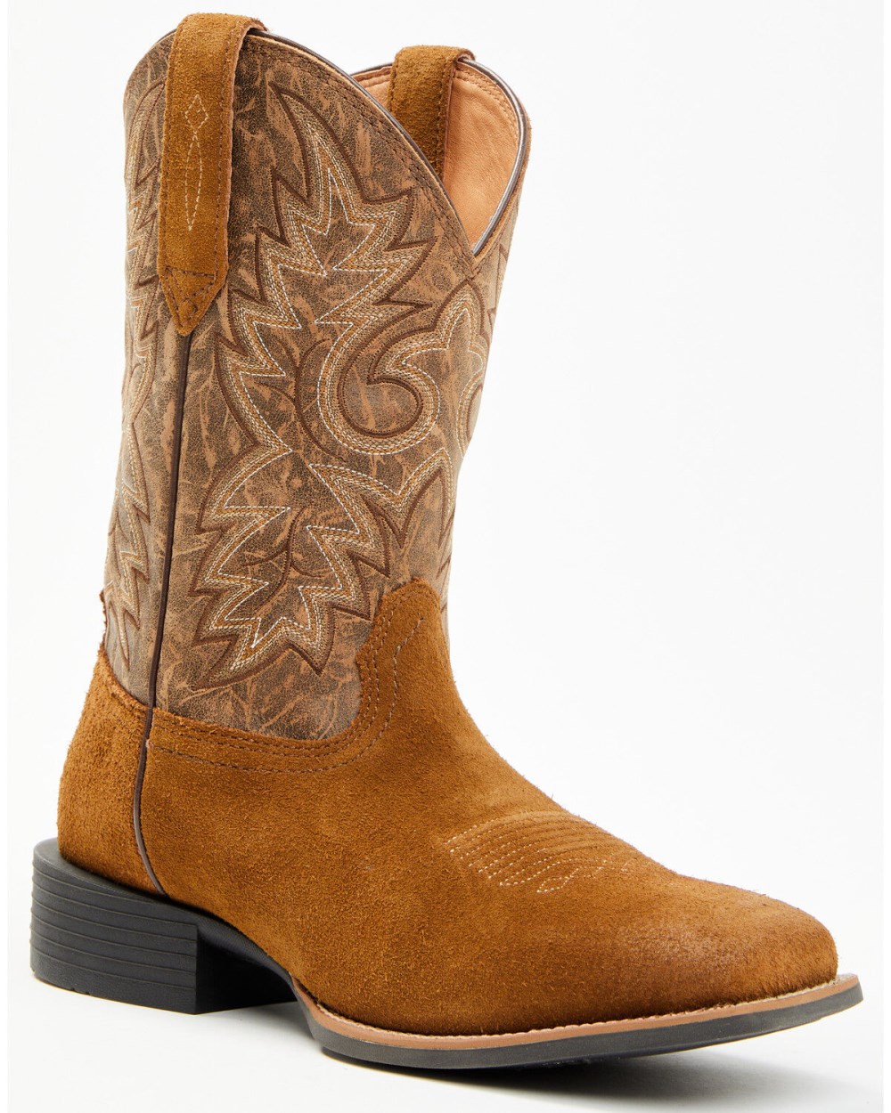 Cody James - Men's Badge Xero Gravity Roughout Western Boots - Broad Square Toe | Brown