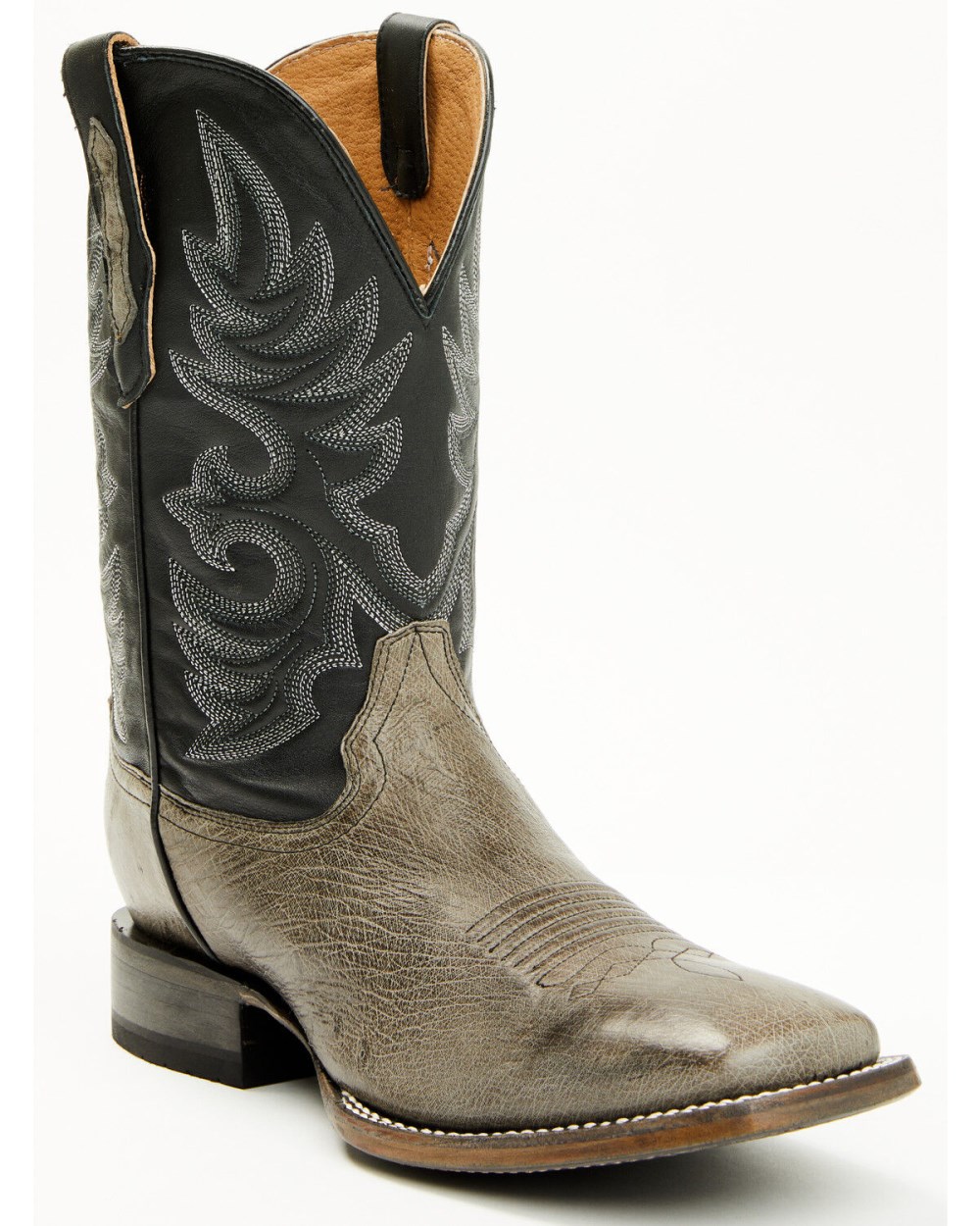 Cody James - Men's Exotic Ostrich Belly Western Boots - Broad Square Toe | Grey