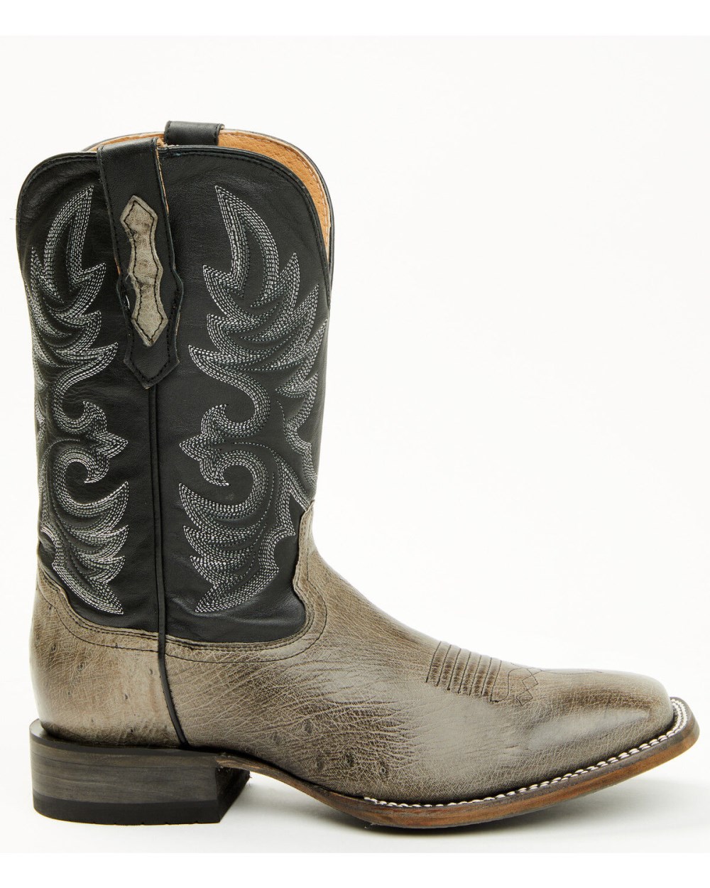 Cody James - Men's Exotic Ostrich Belly Western Boots - Broad Square Toe | Grey
