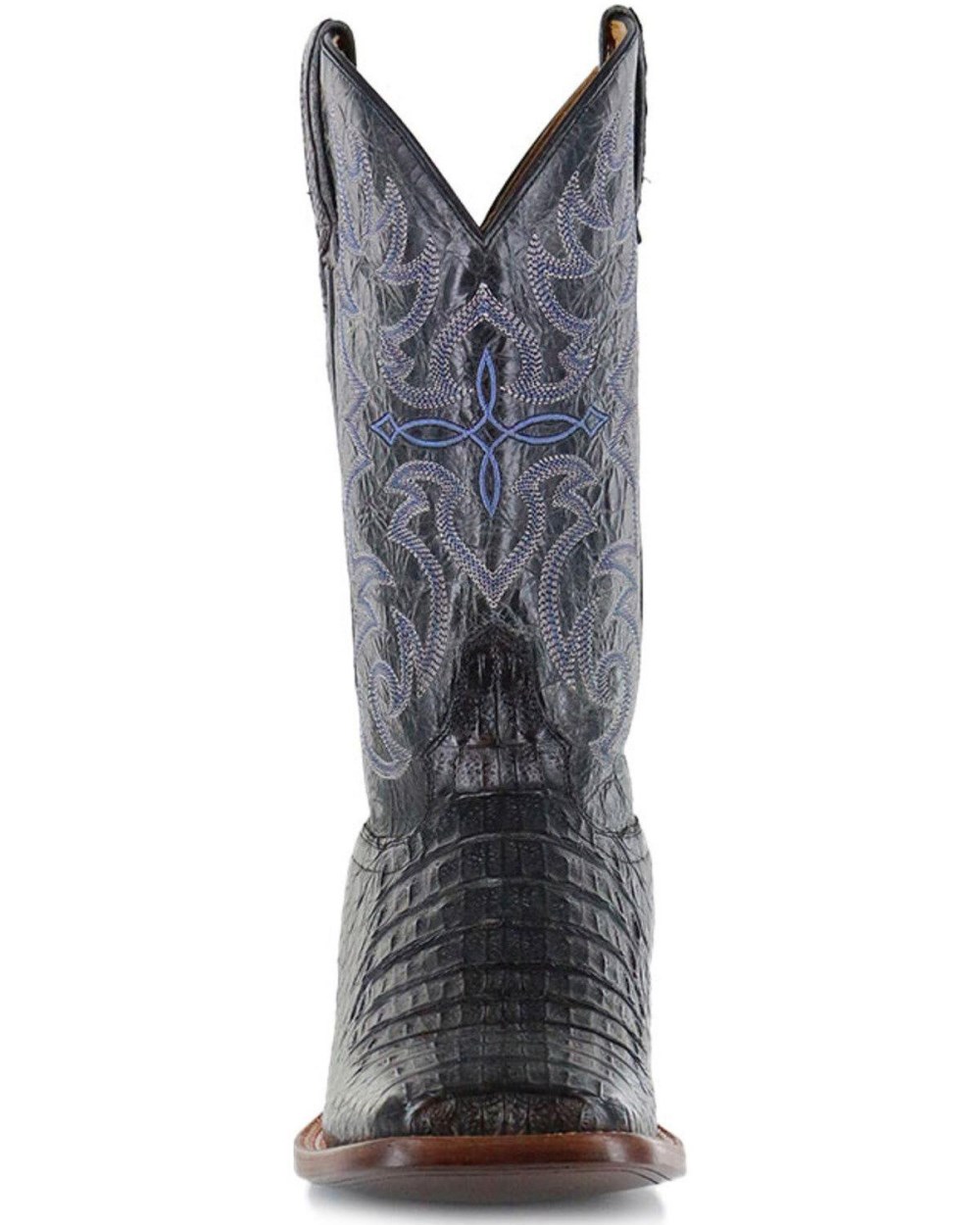 Cody James - Men's Caiman Embroidered Exotic Boots - Broad Square Toe | Black