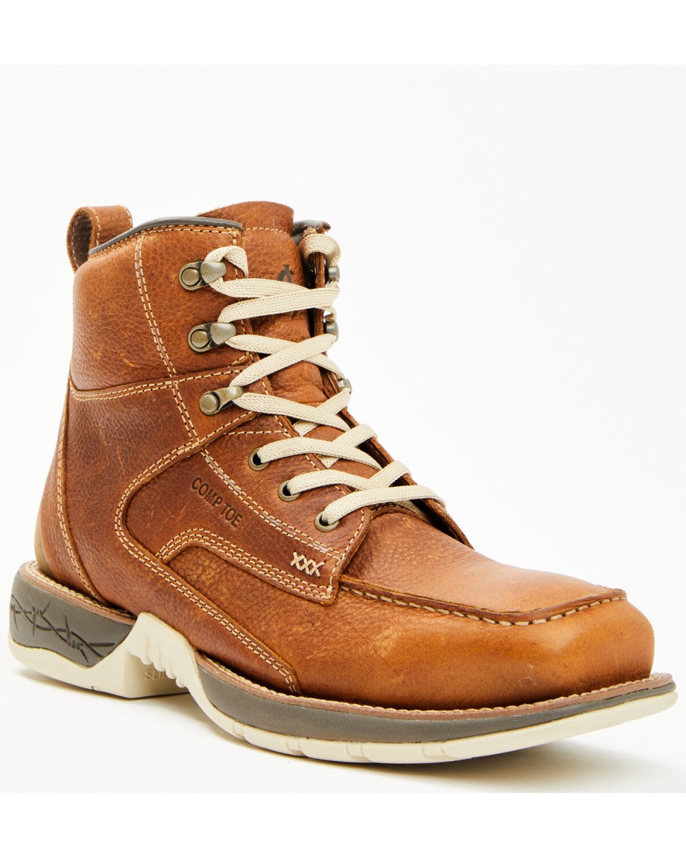 Cody James - Men's Xero Lite Lace-Up Moc Work Boots - Composite Toe | Brown