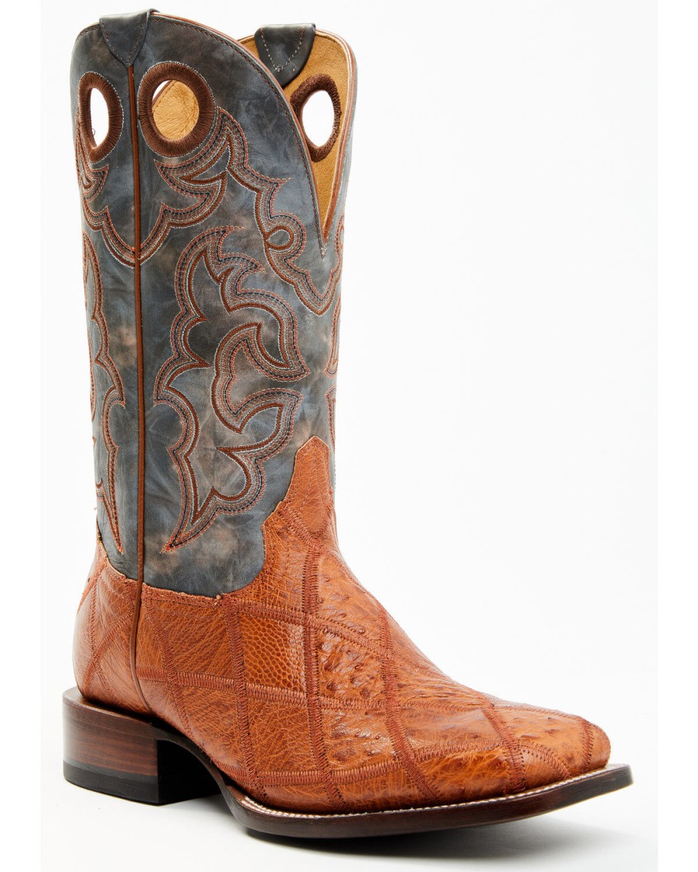 Cody James - Men's Exotic Ostrich Western Boots - Broad Square Toe | Cognac - Click Image to Close
