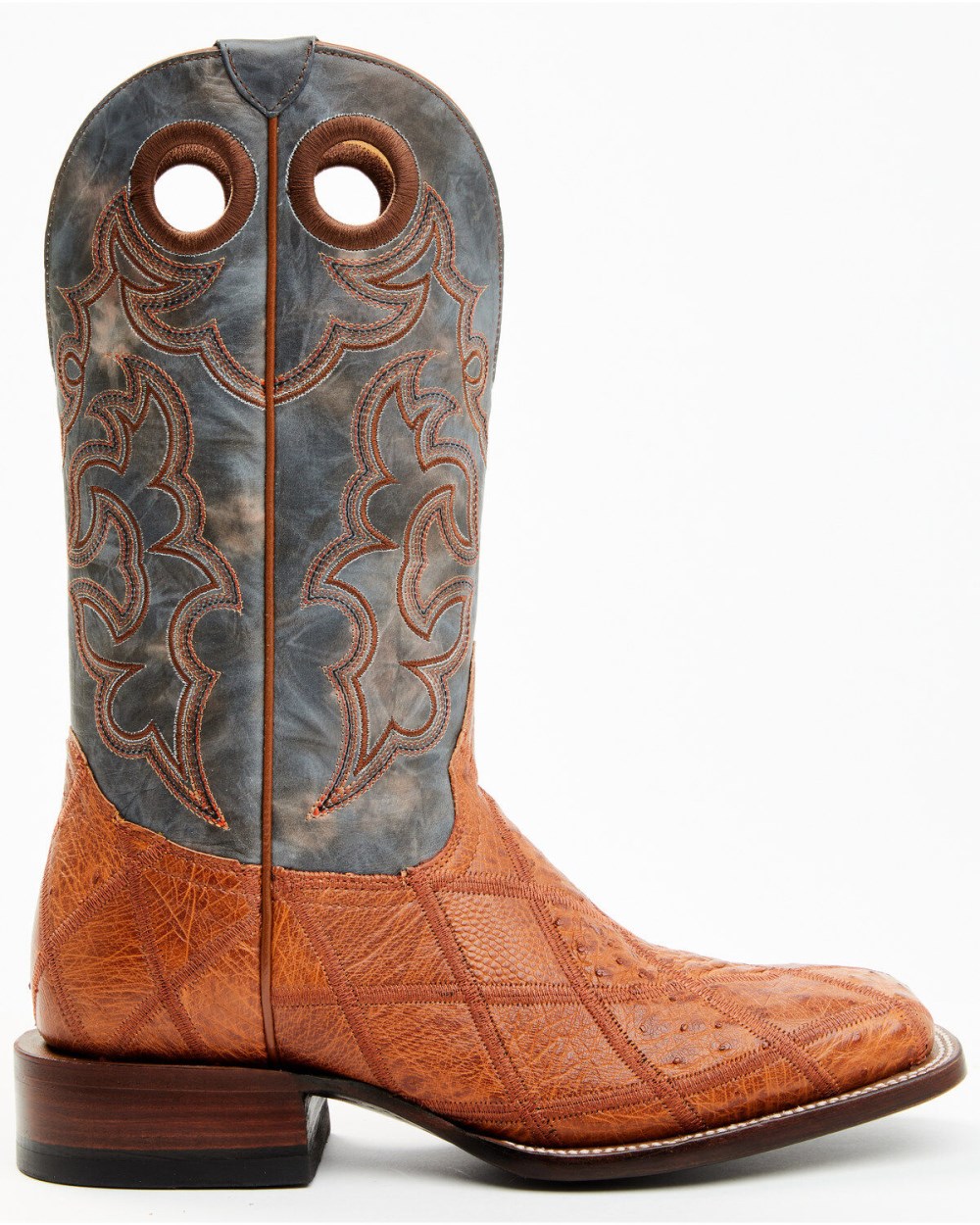 Cody James - Men's Exotic Ostrich Western Boots - Broad Square Toe | Cognac