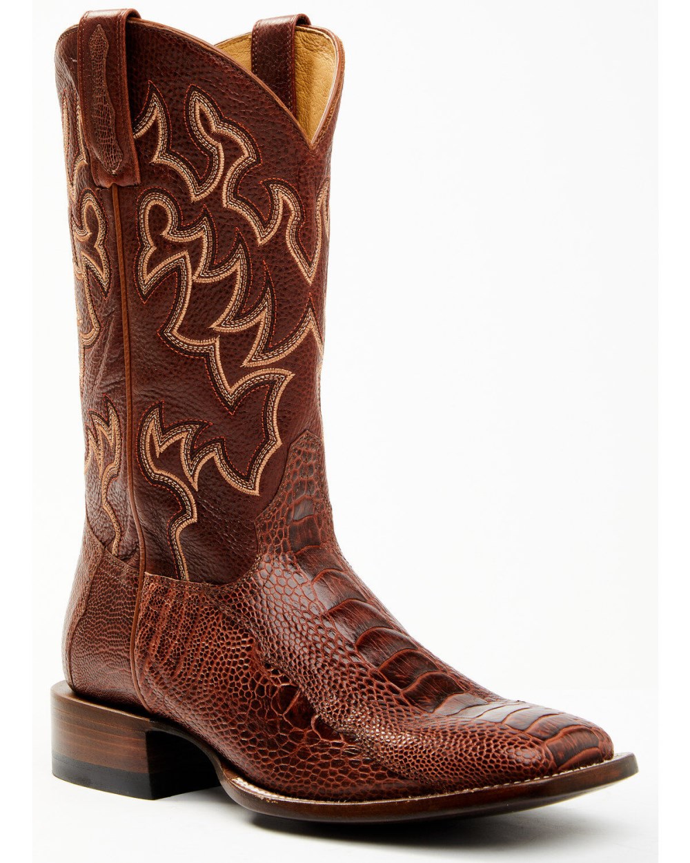 Cody James - Men's Brandy Ostrich Leg Exotic Western Boots - Broad Square Toe | Red