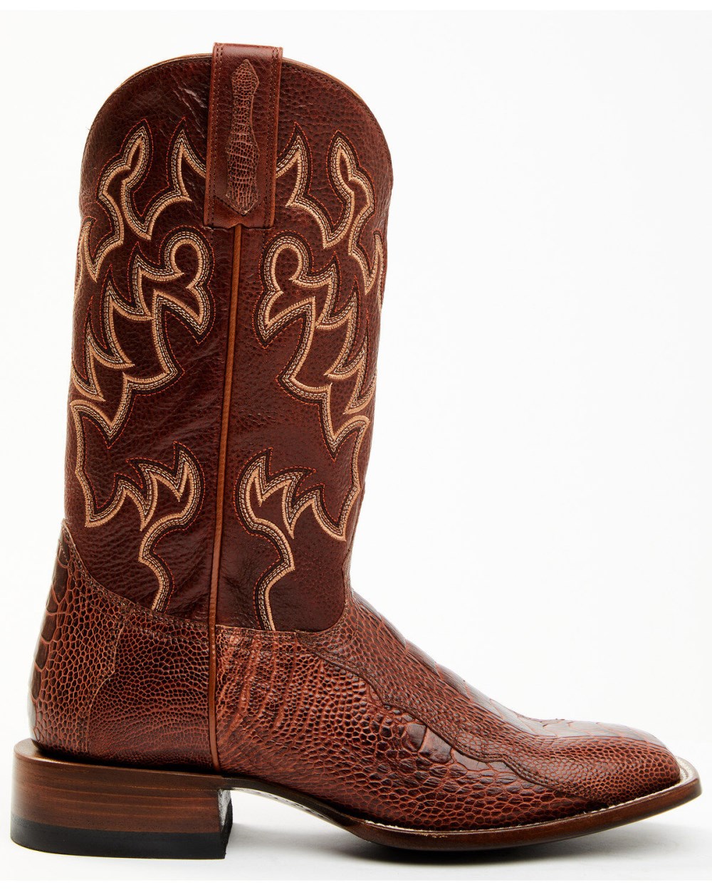 Cody James - Men's Brandy Ostrich Leg Exotic Western Boots - Broad Square Toe | Red