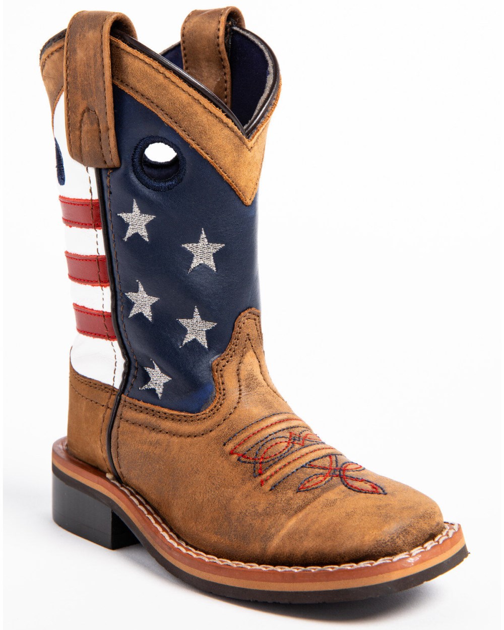 Cody James - Boys' USA Flag Western Boots - Broad Square Toe | Brown