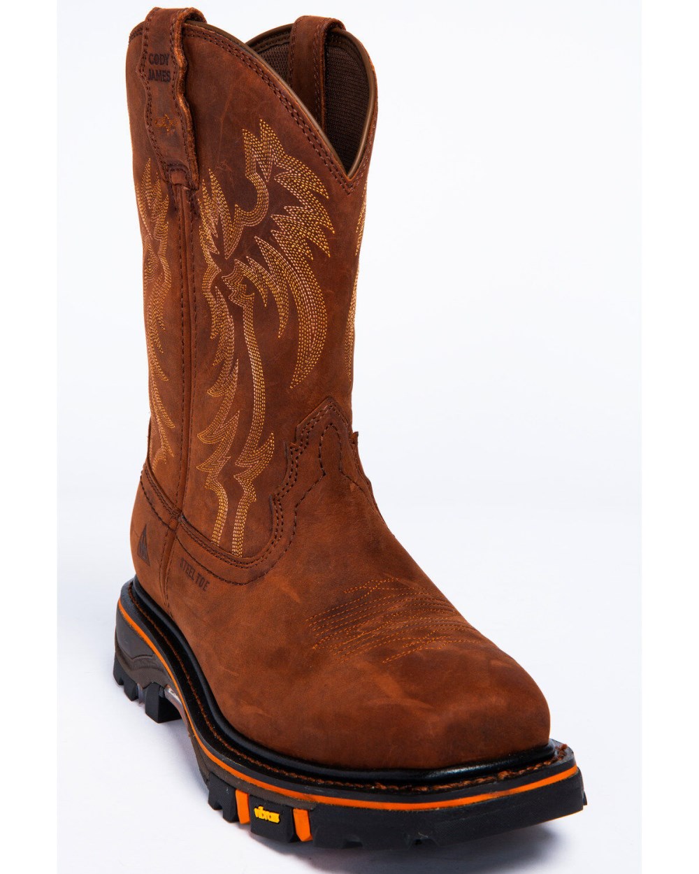 Cody James - Men's 11" Decimator Western Work Boots - Steel Toe | Brown