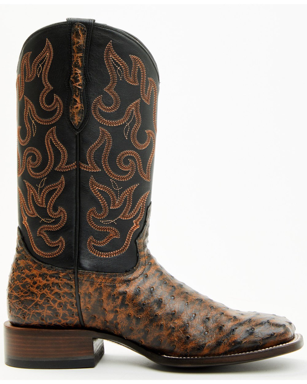 Cody James - Men's Exotic Full Quill Ostrich Western Boots - Broad Square Toe | Brandy Brown