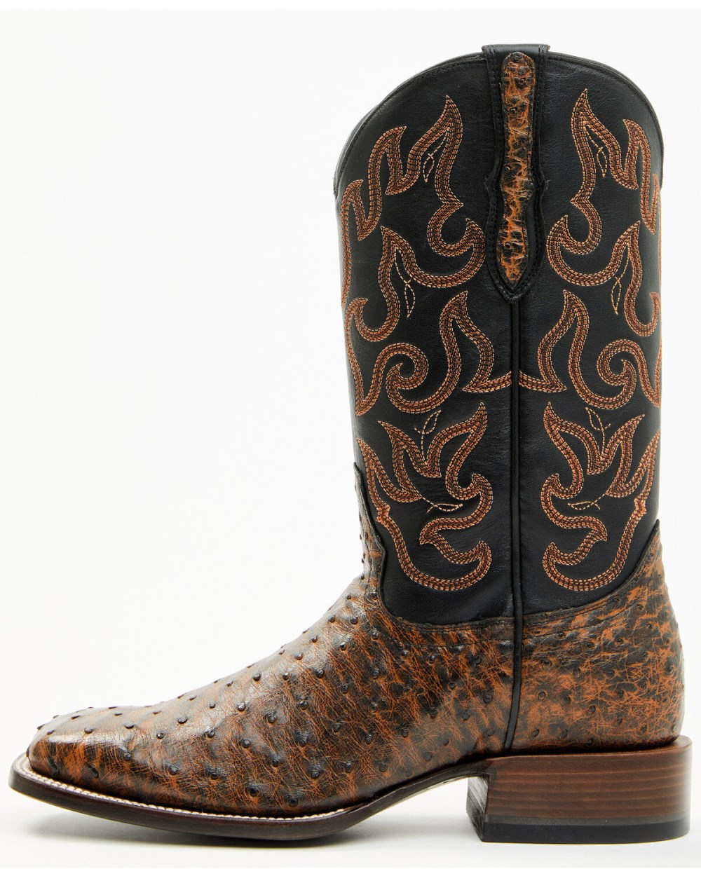 Cody James - Men's Exotic Full Quill Ostrich Western Boots - Broad Square Toe | Brandy Brown