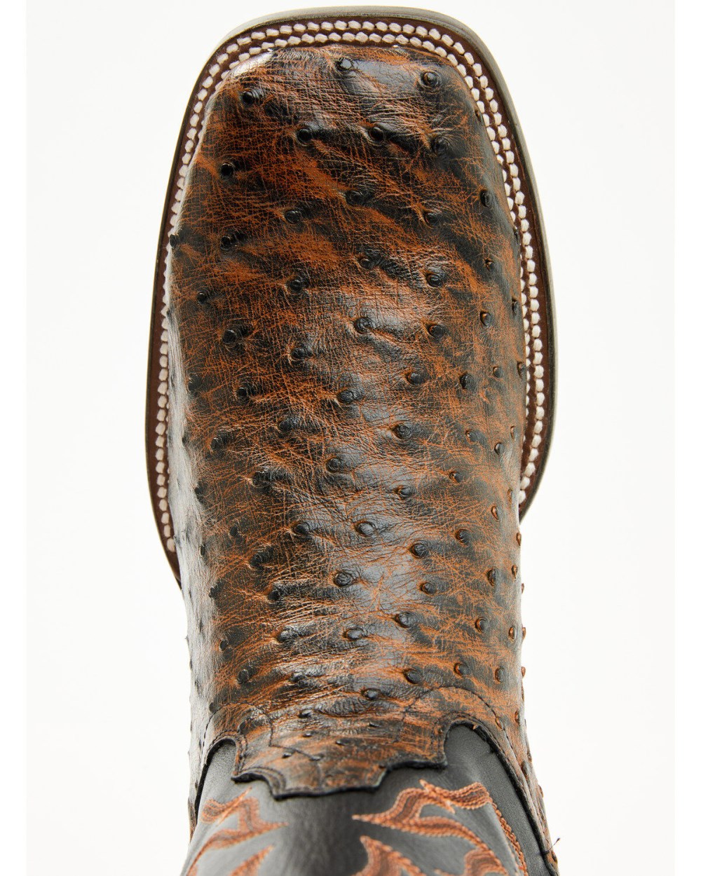 Cody James - Men's Exotic Full Quill Ostrich Western Boots - Broad Square Toe | Brandy Brown